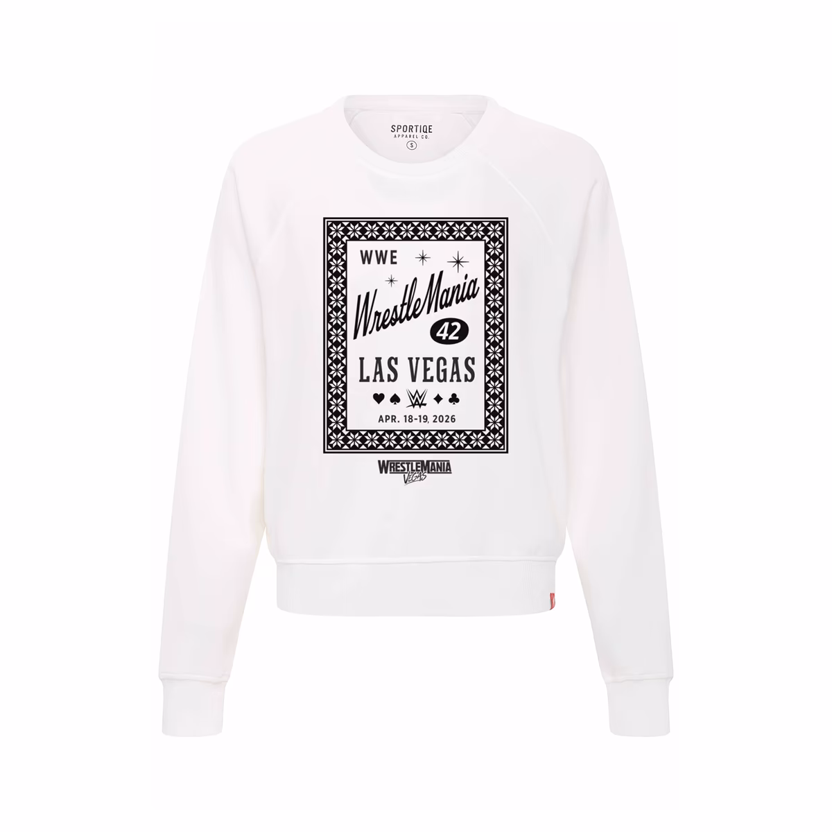 Women's Sportiqe White WrestleMania 42 Ashlyn French Terry Raglan Sweatshirt 2 Women's Sportiqe White WrestleMania 42 Ashlyn French Terry Raglan Sweatshirt