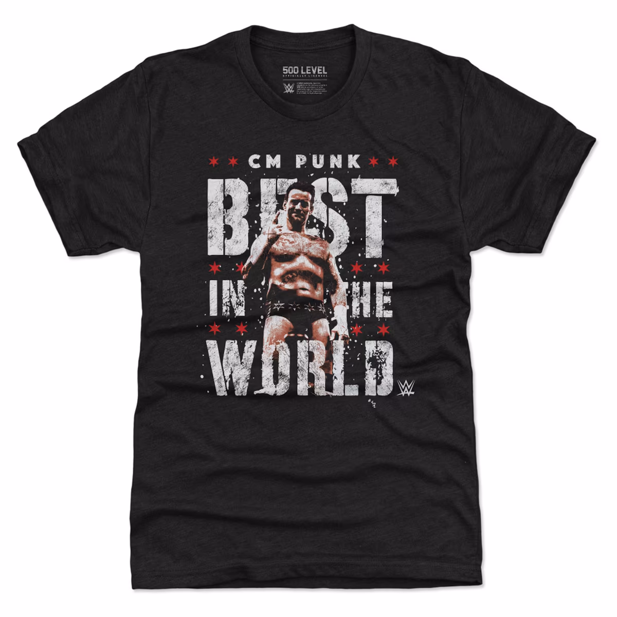 Men's 500 Level Black CM Punk Tri-Blend T-Shirt
