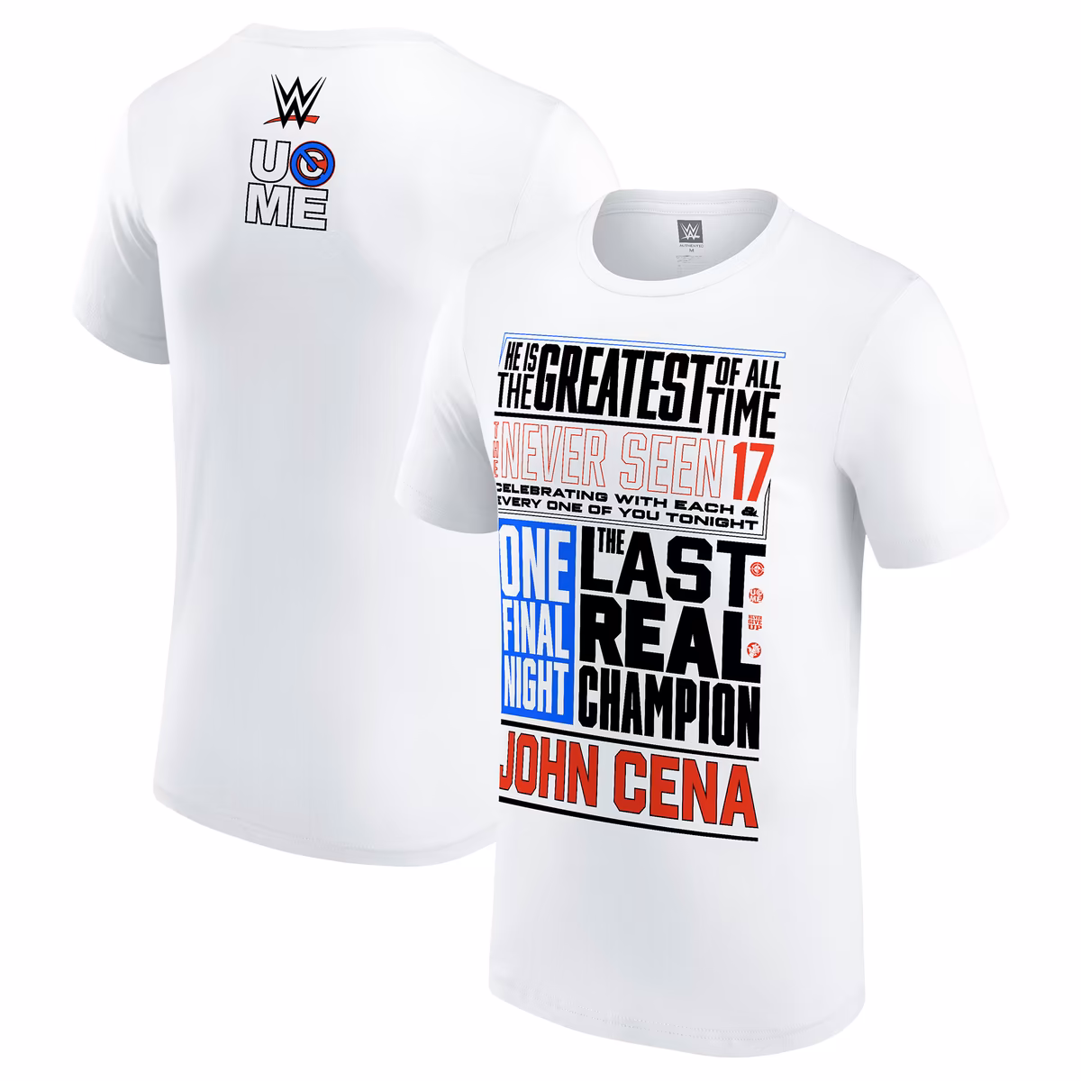 Men's White John Cena Never Seen 17 Phrase T-Shirt 1 Men's White John Cena Never Seen 17 Phrase T-Shirt