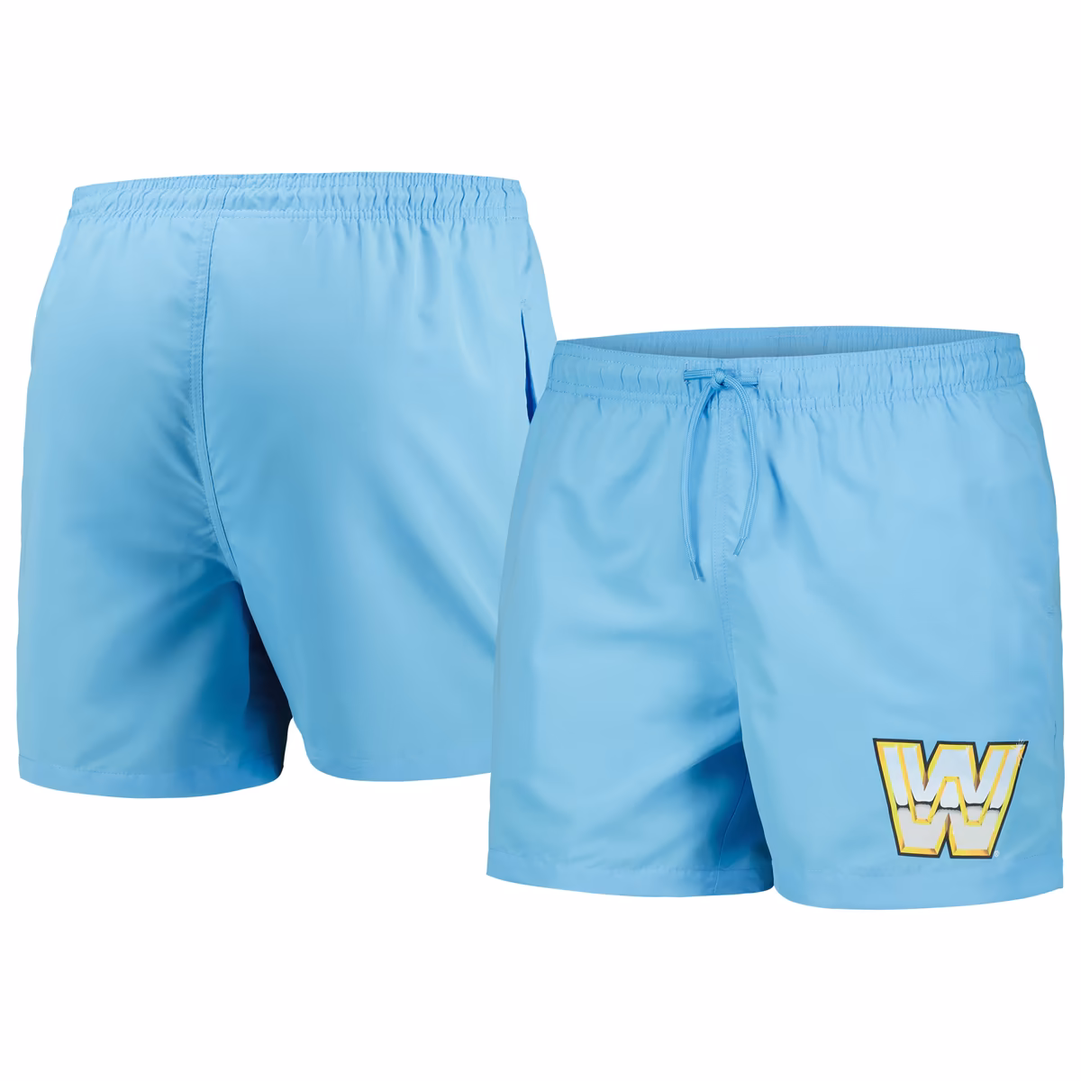 Men's Ripple Junction Light Blue WWE Chrome Logo Board Shorts 6 Men's Ripple Junction Light Blue WWE Chrome Logo Board Shorts