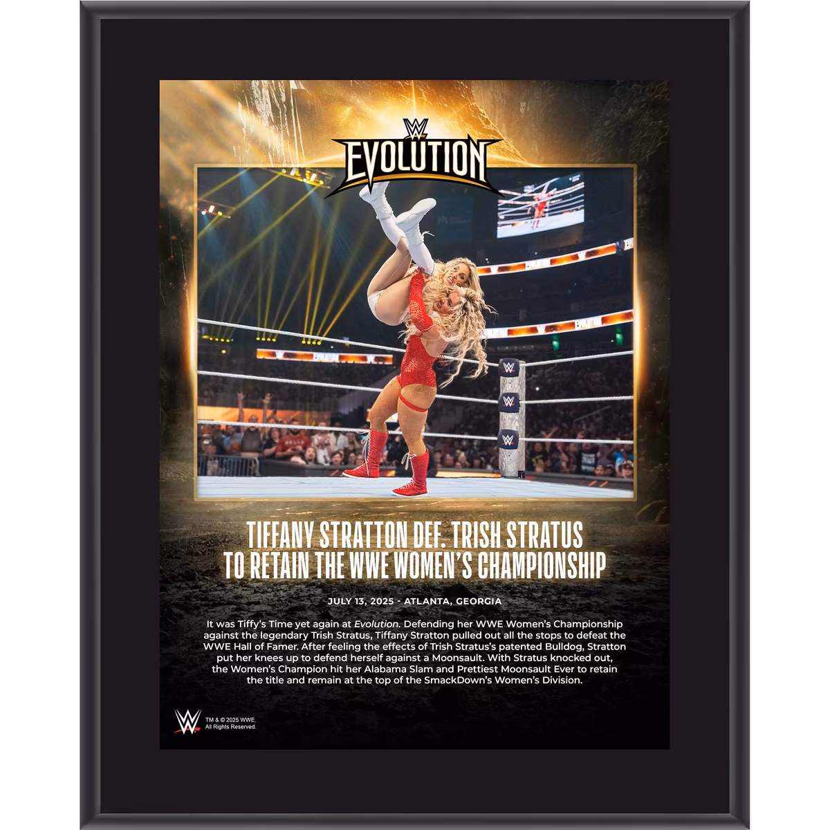 Tiffany Stratton WWE 10.5" x 13" Evolution 2025 Sublimated Plaque