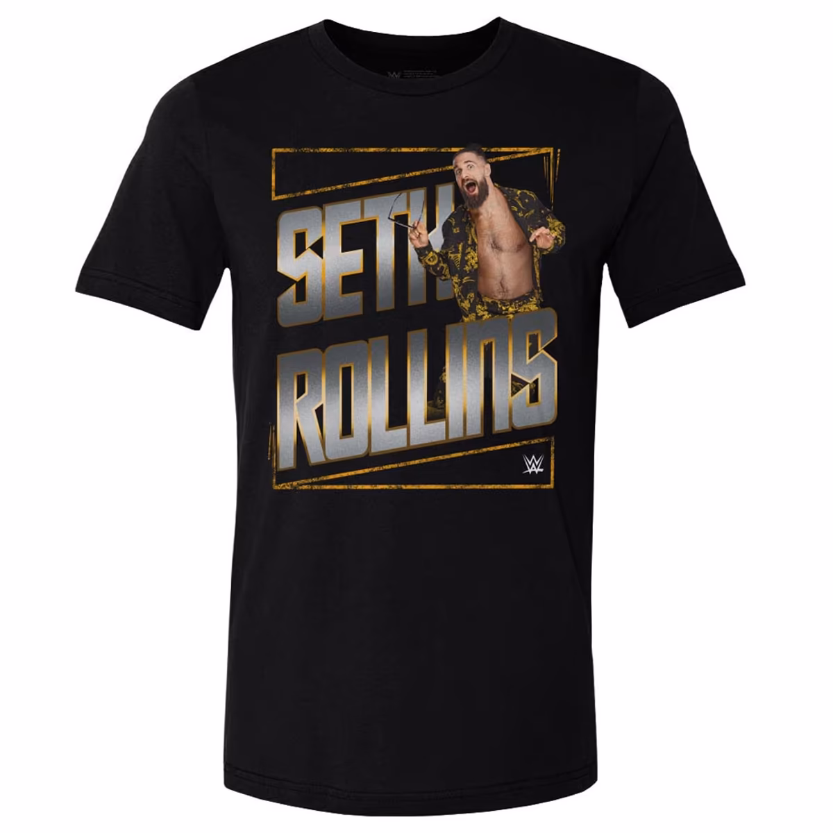 Men's 500 Level Black Seth Rollins Gold T-Shirt