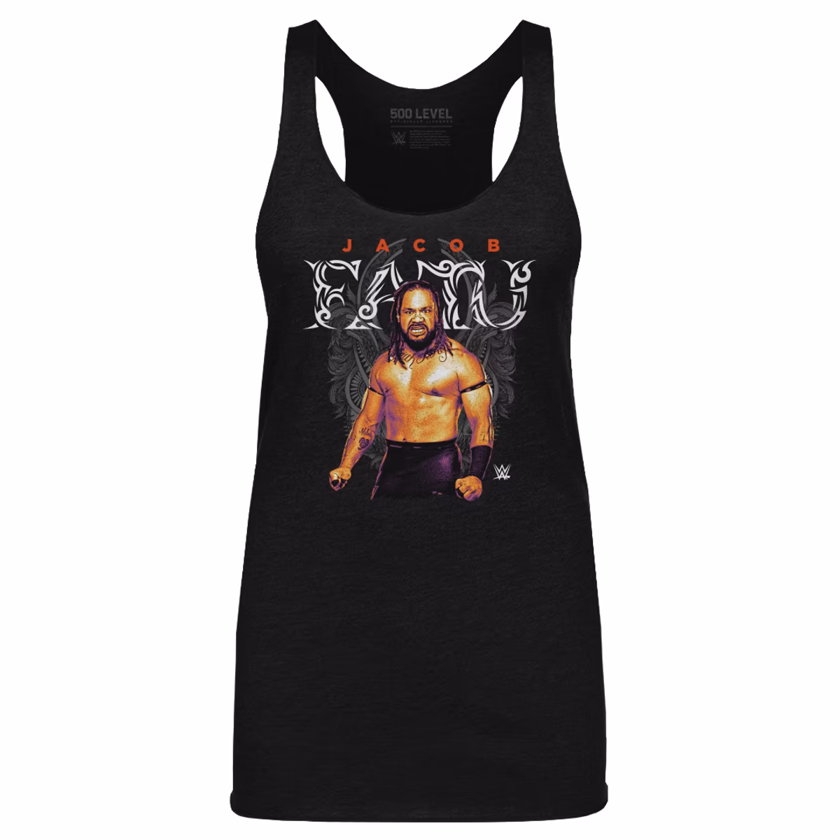 Women's 500 Level Heather Black Jacob Fatu Tribal Tri-Blend Tank Top