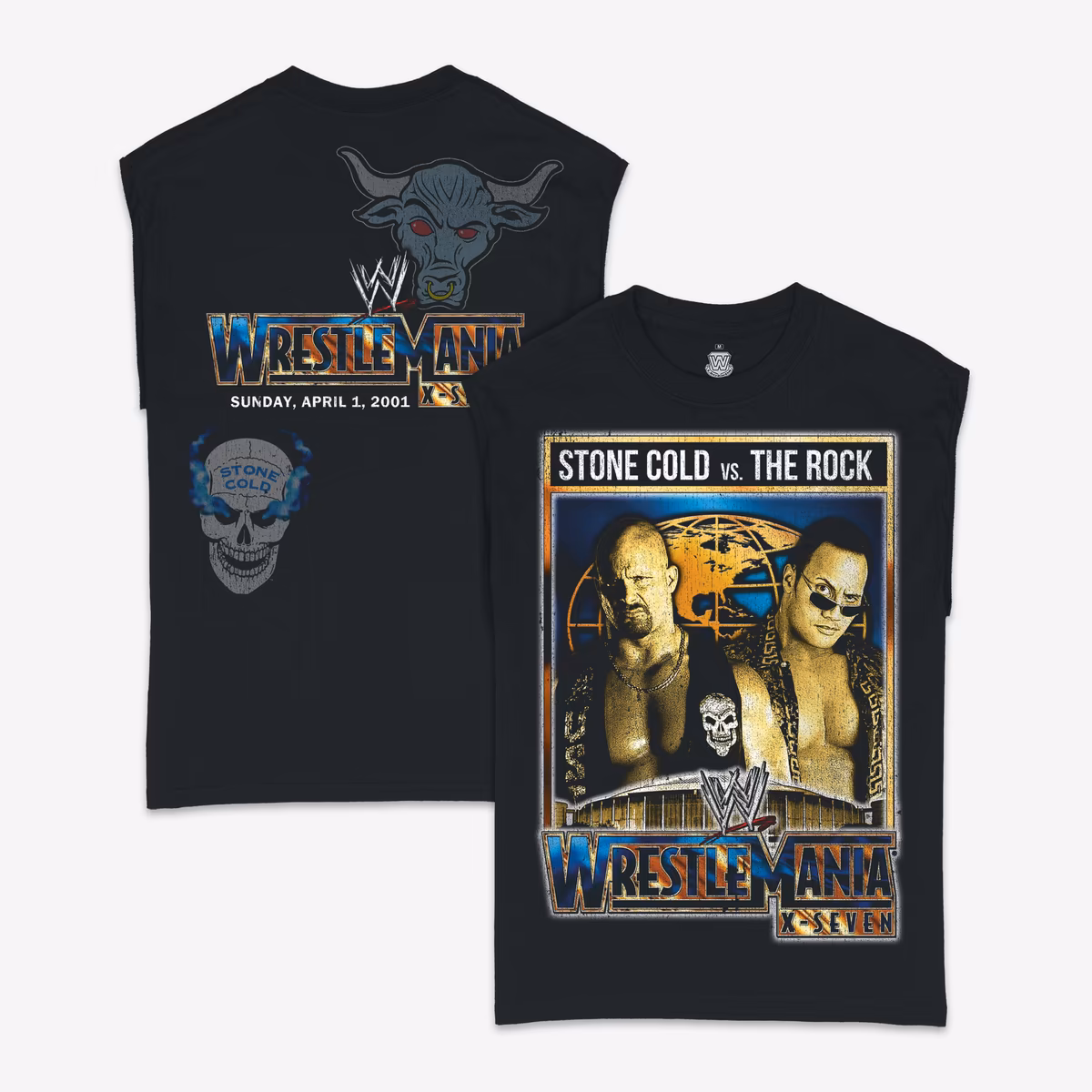 Men's Ripple Junction Black WrestleMania X-7 Vintage Muscle T-Shirt 9 Men's Ripple Junction Black WrestleMania X-7 Vintage Muscle T-Shirt