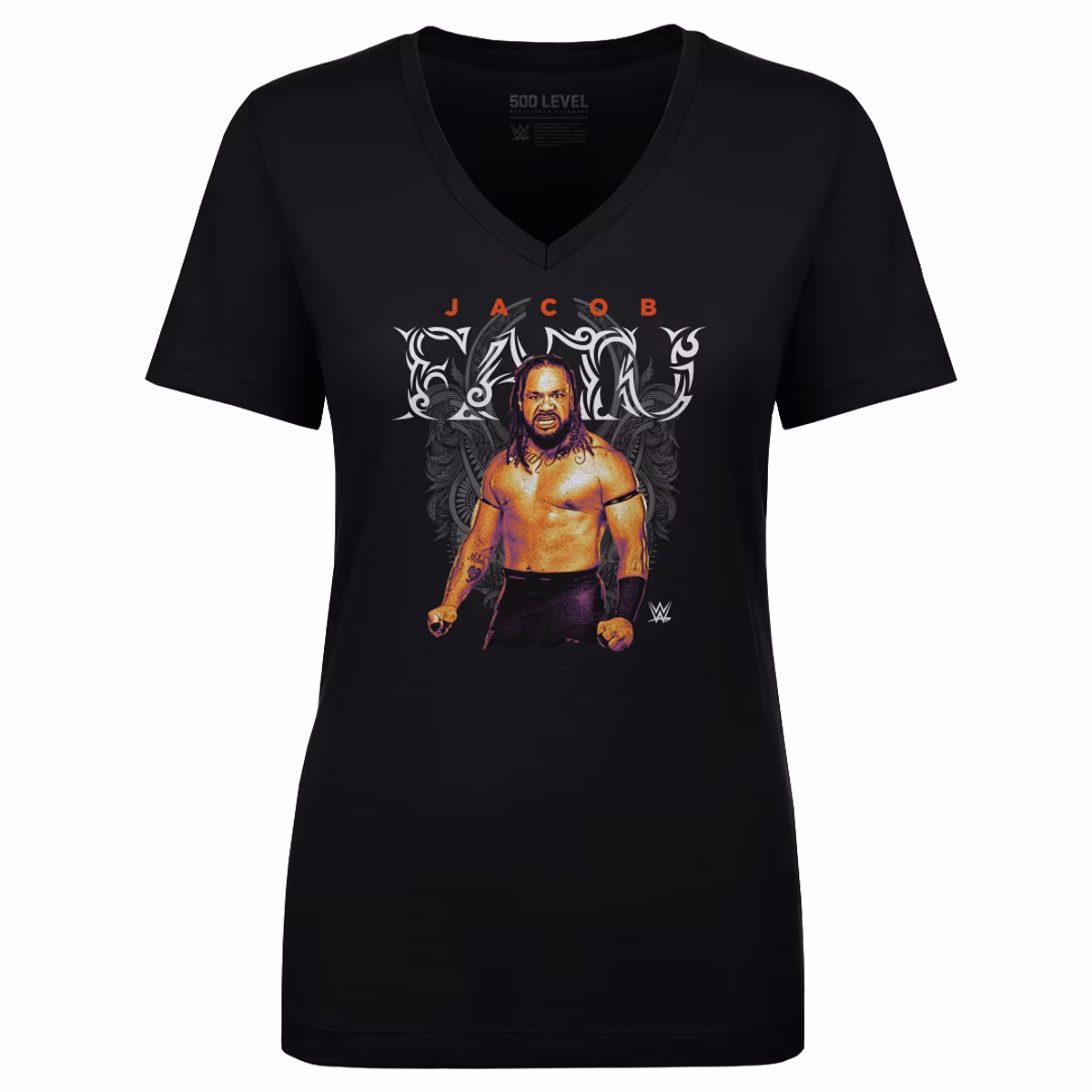 Women's 500 Level Black Jacob Fatu  V-Neck T-Shirt