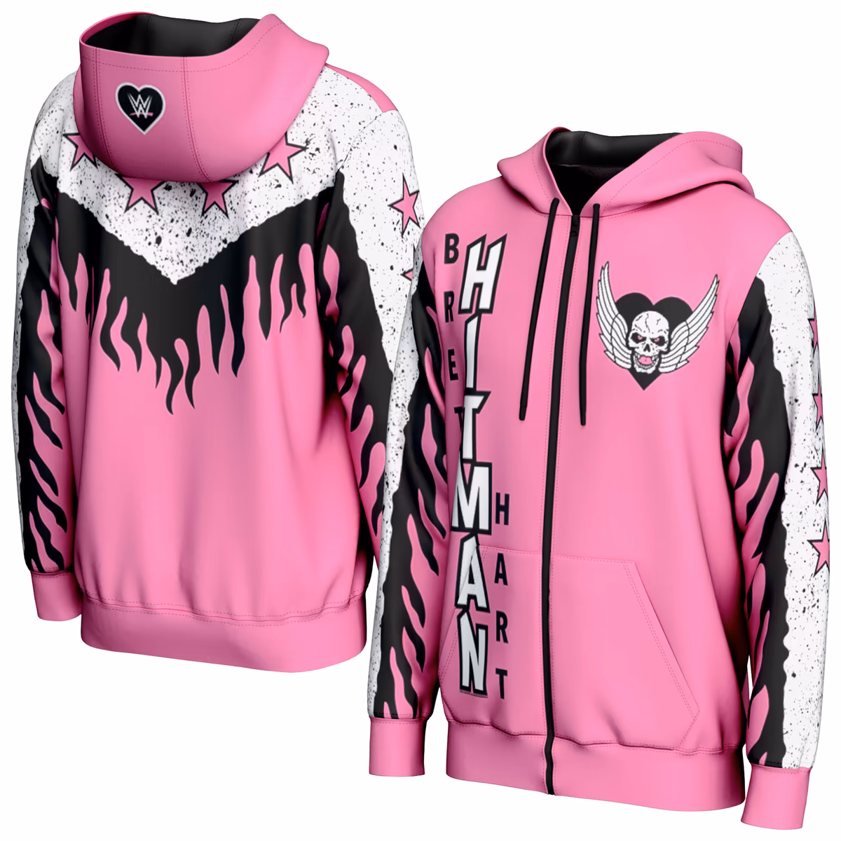 Men's ProSphere Pink Bret Hart Hitman Flames Full-Zip Hoodie 11 Men's ProSphere Pink Bret Hart Hitman Flames Full-Zip Hoodie