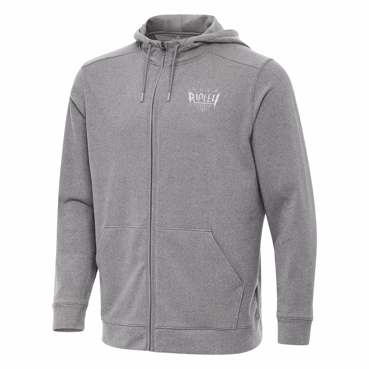 Men's Antigua Heather Gray Rhea Ripley Effortless Full-Zip Hoodie 3 Men's Antigua Heather Gray Rhea Ripley Effortless Full-Zip Hoodie