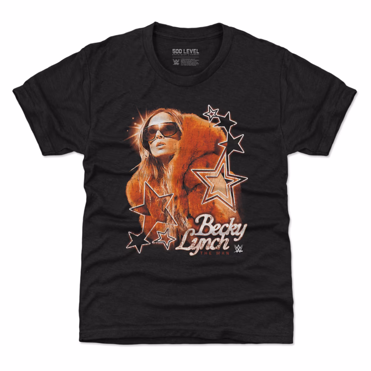 Youth 500 Level Heather Black Becky Lynch Vintage T-Shirt 3 Youth 500 Level Heather Black Becky Lynch Vintage T-Shirt