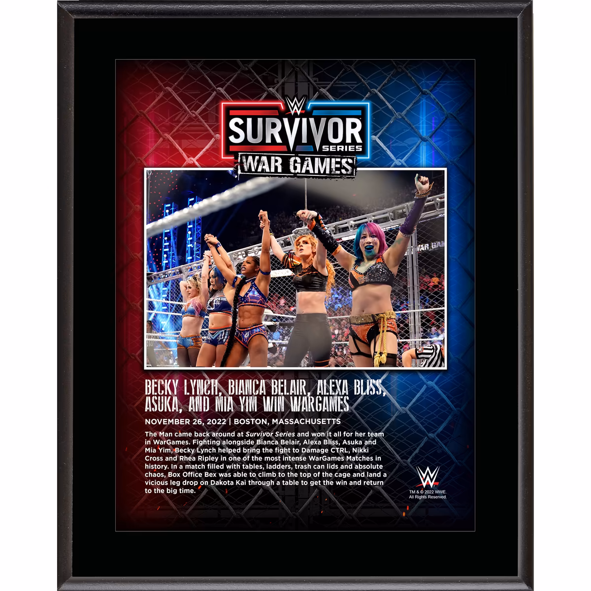 Team Bianca 10.5'' x 13'' 2022 Survivor Series War Games Sublimated Plaque 9 Team Bianca 10.5'' x 13'' 2022 Survivor Series War Games Sublimated Plaque