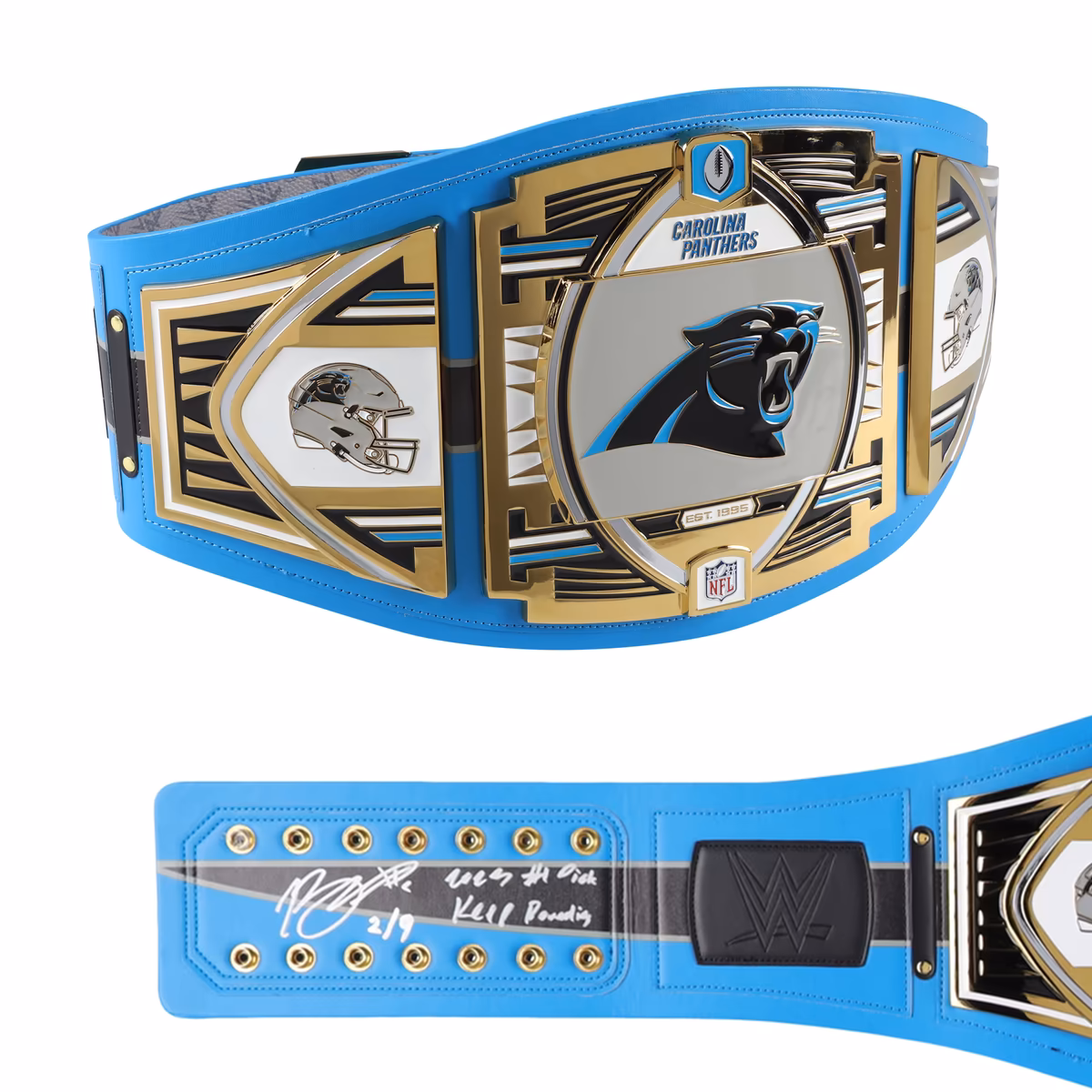 Bryce Young Carolina Panthers Autographed WWE Legacy Title Belt with "2023 #1 Pick" and "Keep Pounding" Inscriptions - Limited Edition of 9