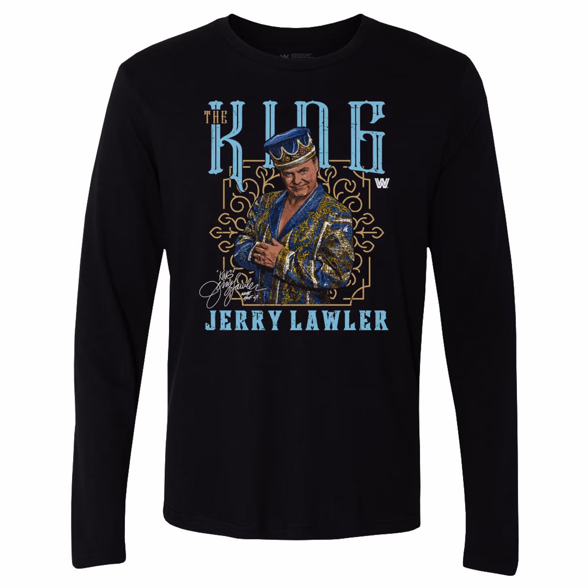 Men's 500 Level  Black Jerry Lawler Long Sleeve T-Shirt